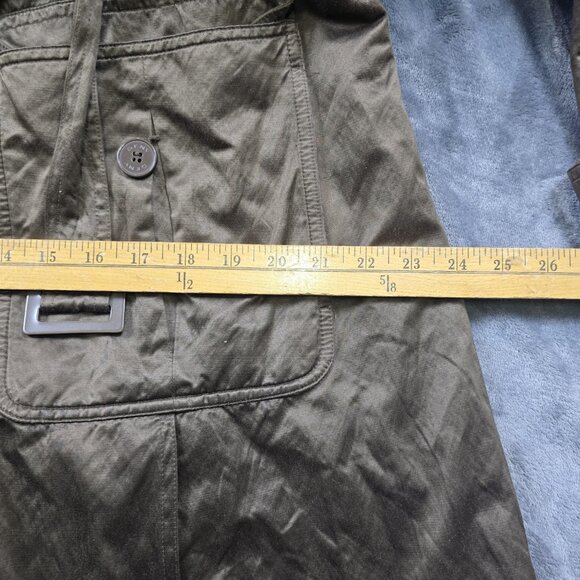 DKNY Womens Brown Trench Coat Lightweight Tie Waist Jacket Large - Picture 15 of 16